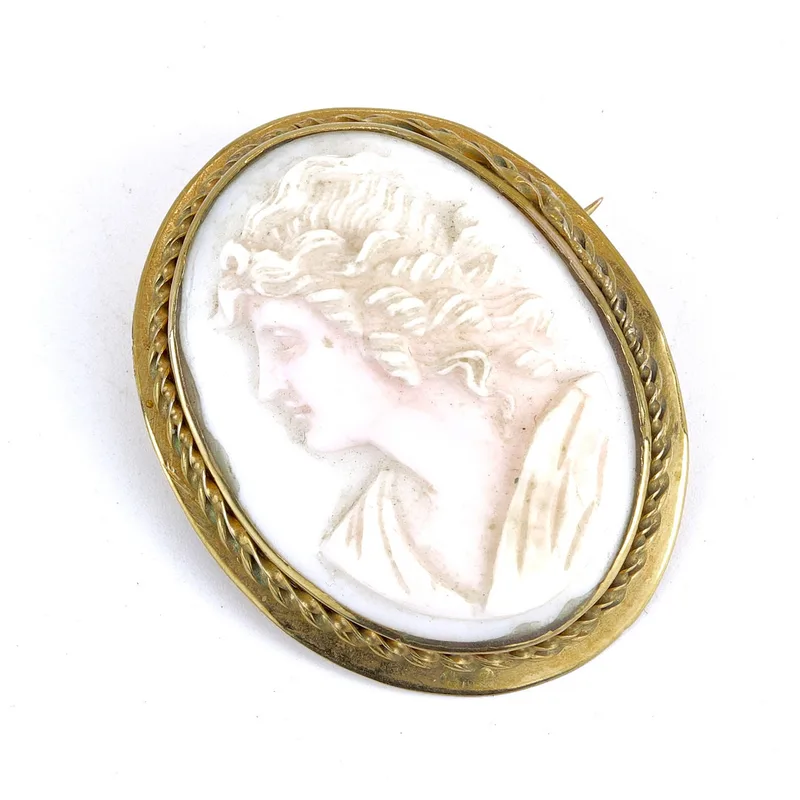 18CT Gold Cameo Brooch