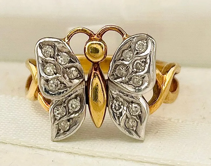 Ring - 18 kt. White gold, Yellow gold Diamond (Natural)