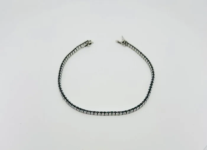 Tennis bracelet - 18 kt. White gold - 1.20ct. tw. Diamond (Natural) - Diamond