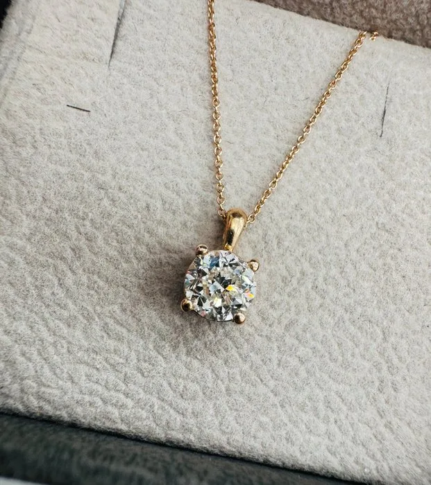 Necklace - 14 kt. Rose gold - 1.00ct. tw. Diamond (Natural) - Diamond - F VVS1