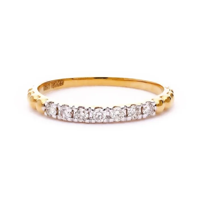 Ring - 18 kt. Yellow gold - 0.19ct. tw. Diamond (Natural) - 18karat Light-Weight Ring