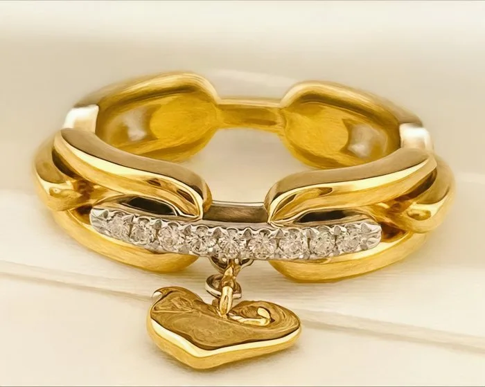 Chantecler - Ring - I SEGRETI - 18 kt. Yellow gold, White gold Diamond (Natural)