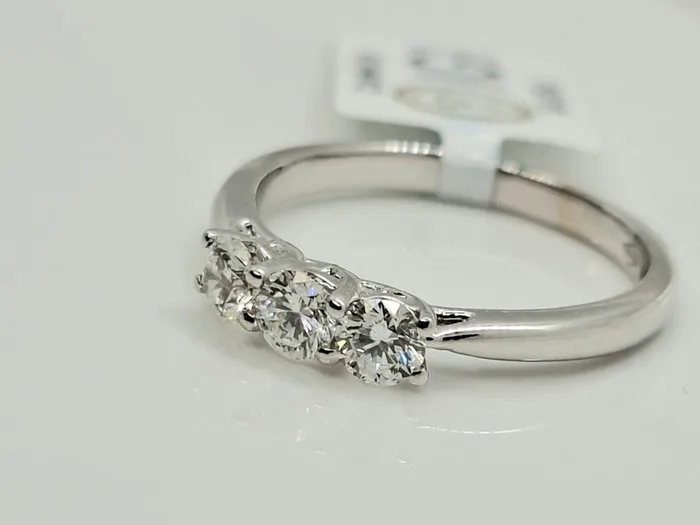 Engagement ring - 18 kt. White gold - 0.55ct. tw. Diamond (Natural) - Diamond