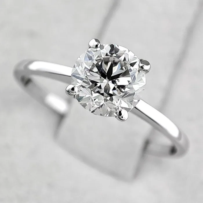 Ring - 14 kt. White gold, G/VS2 - 1.01ct. tw. Diamond (Natural)