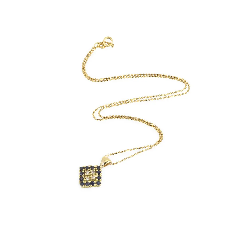 18CT Gold Sapphire & Diamond Necklace
