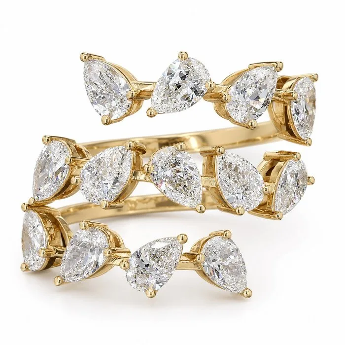 Ring - 18 kt. Yellow gold - 2.54ct. tw. Diamond (Lab-grown) - Free shipping