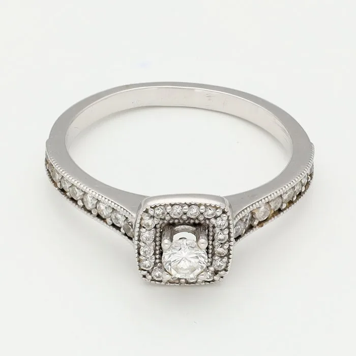 Ring - 18 kt. White gold Diamond (Natural)