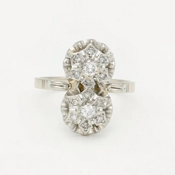 Ring - 14 kt. White gold Diamond (Natural)