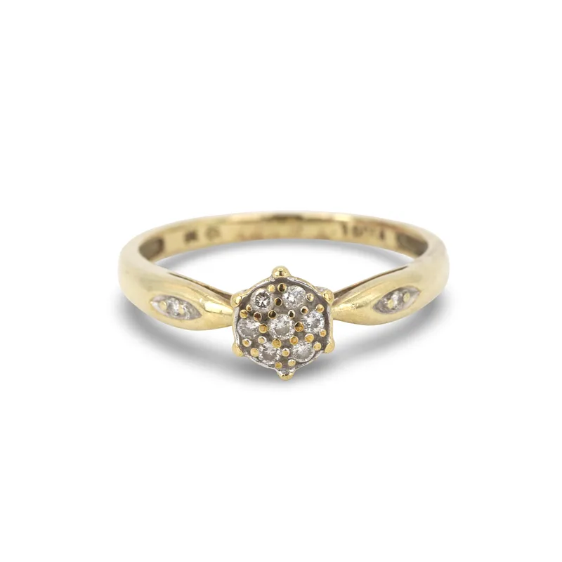 9CT Diamond Cluster Ring
