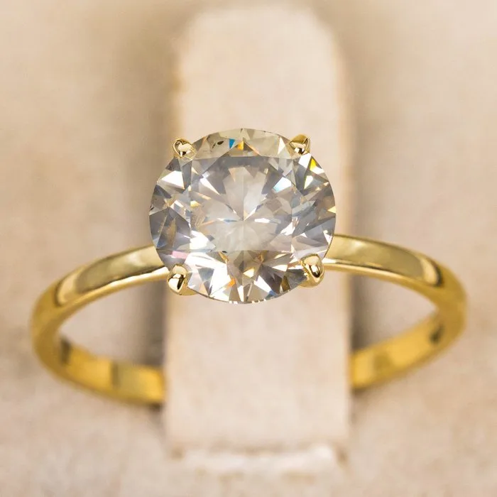 Ring - 14 kt. Yellow gold - 2.00ct. tw. Diamond (Natural coloured) - GCI