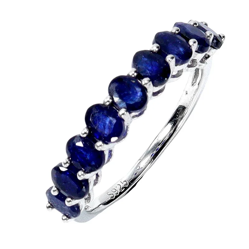 Sapphire Oval Cut Half Eternity Ring