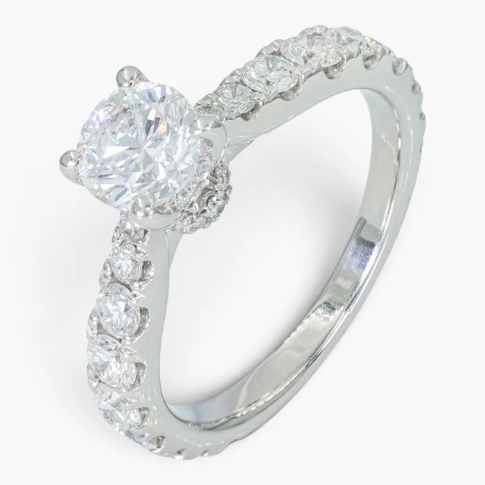 Ring - 14 kt. HRD, White gold - 1.35ct. tw. Diamond (Natural)