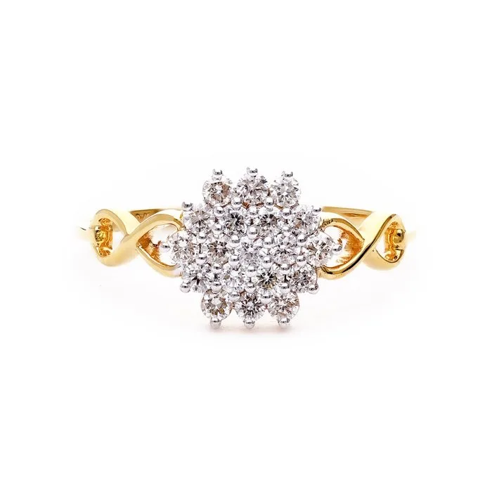 Ring - 18 kt. Yellow gold - 0.35ct. tw. Diamond (Natural) - 18karat Infinity Ring