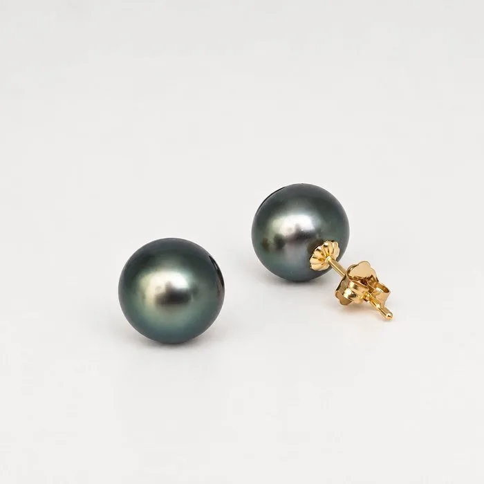 Earrings - 18 kt. Yellow gold Pearl - Tahiti