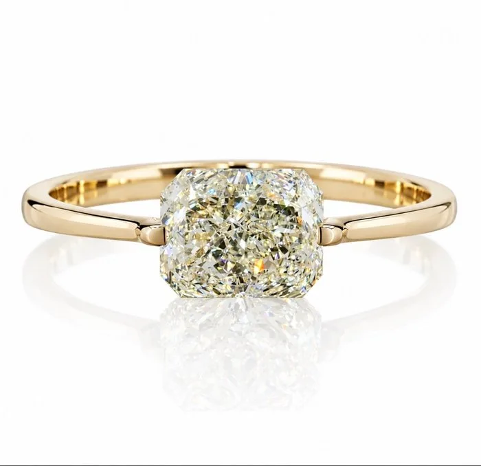 Ring - 18 kt. Yellow gold - 1.02ct. tw. Diamond (Natural)