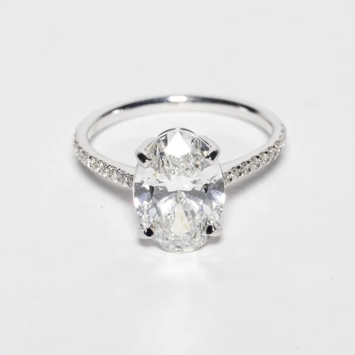 Statement ring - 18 kt. White gold - 3.02ct. tw. Diamond (Lab-grown) - Diamond - F VS1 2EX