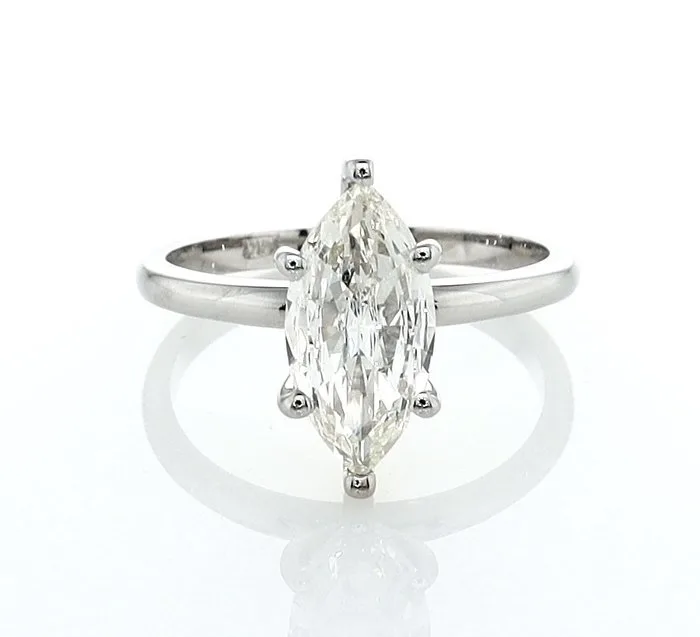 Ring - 14 kt. White gold - 1.01ct. tw. Diamond (Natural)