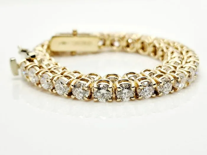 Tennis bracelet - 14 kt. Yellow gold - 8.73ct. tw. Diamond (Natural)