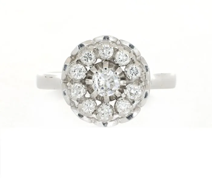 Ring - 18 kt. White gold - 0.50ct. tw. Diamond (Natural)