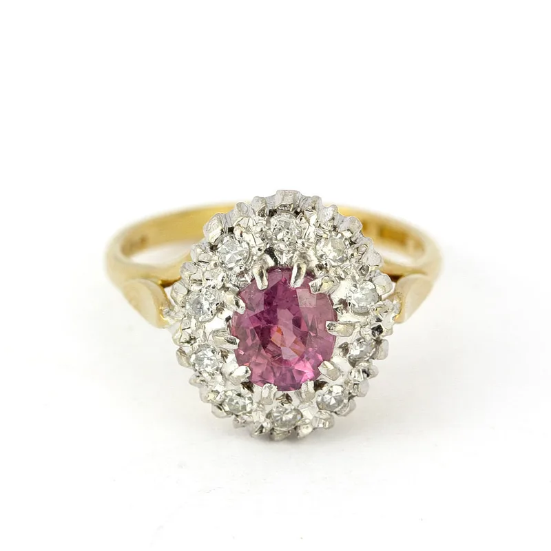 18CT Gold Diamond & Tourmaline Ring