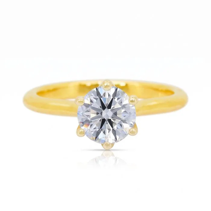 Ring - 18 kt. Yellow gold - 0.70ct. tw. Diamond (Natural) - IGI Certified Ring