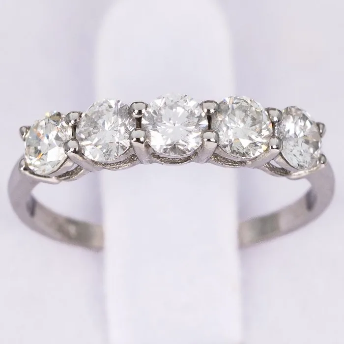 Ring - 14 kt. White gold - 1.16ct. tw. Diamond (Natural) - CGL