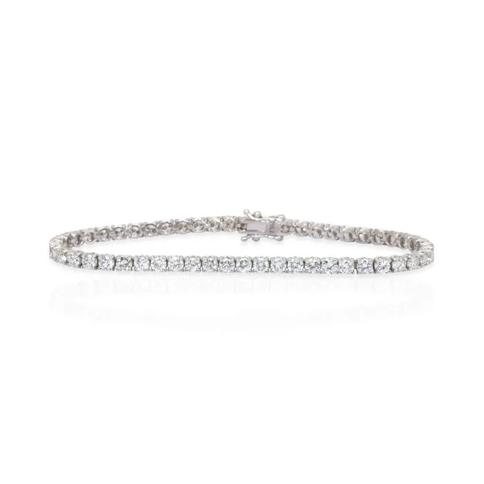 Tennis bracelet - 18 kt. White gold - 5.90ct. tw. Diamond (Natural) - IGI Certified Bracelet