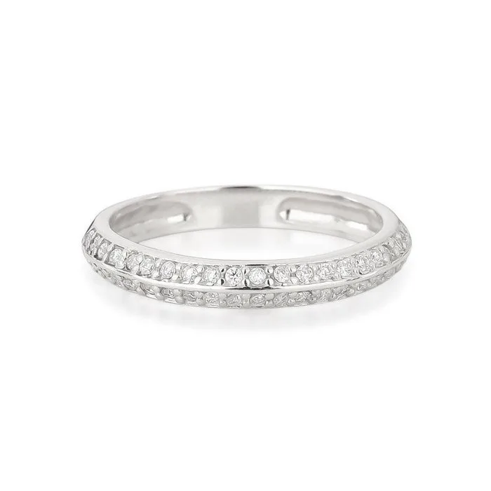 Ring - 14 kt. White gold - 0.42ct. tw. Diamond (Natural) - A009