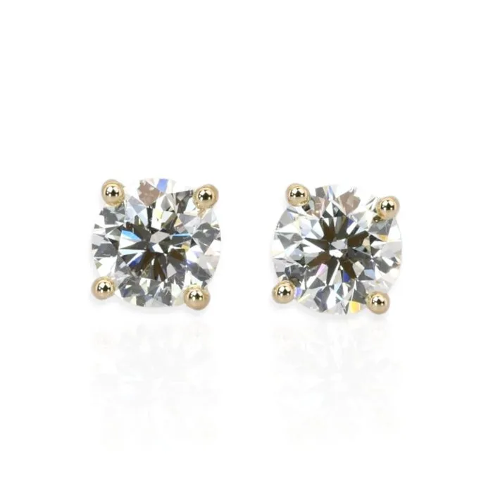 Earrings - 18 kt. Yellow gold - 2.00ct. tw. Diamond (Natural) - IGI Certified Earrings