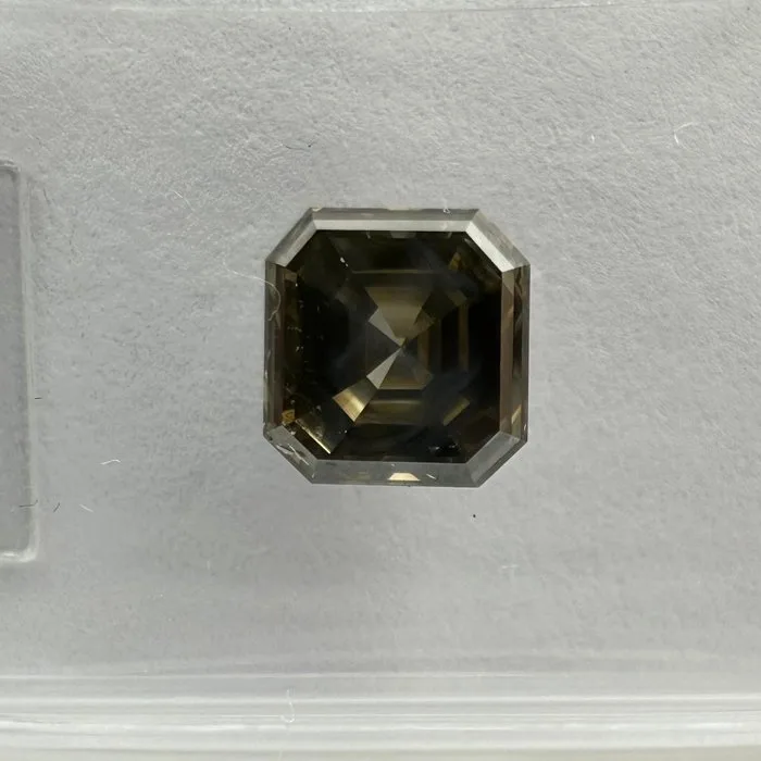 1 pcs Diamond (Natural coloured) - 1.23 ct - Square - Fancy deep Greenish Grey - VS2 - International Gemological Institute (IGI)