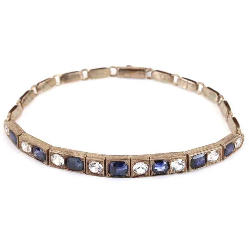 9CT Gold Blue & White Sapphire Bracelet