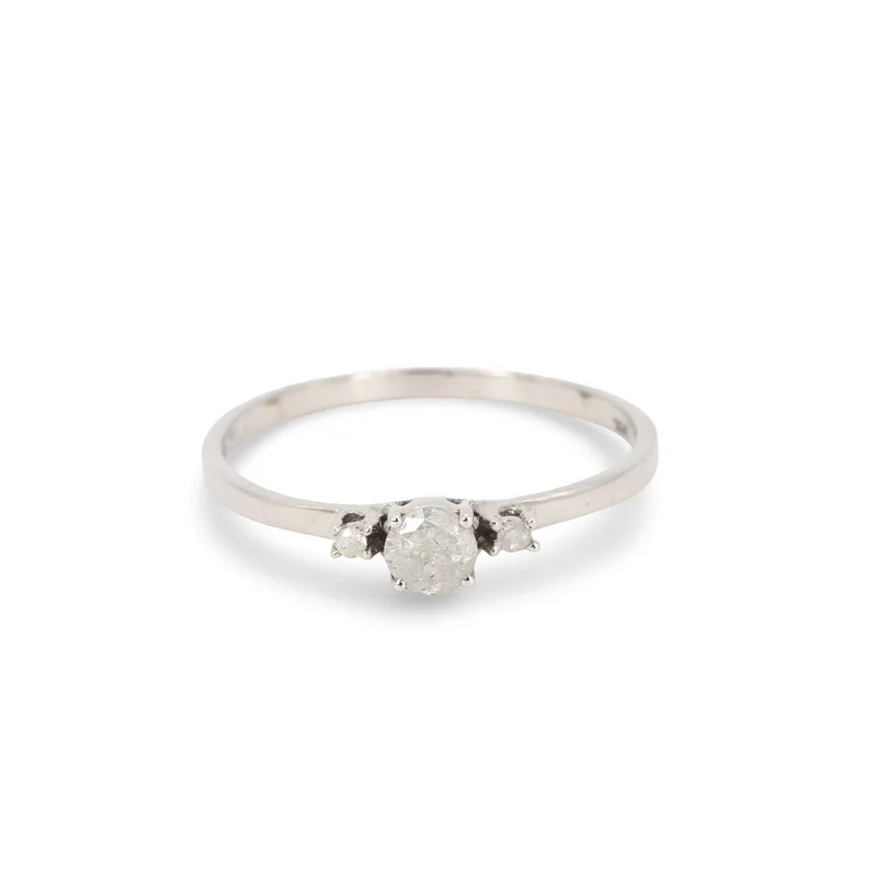 9CT White Gold Three Diamond Ring