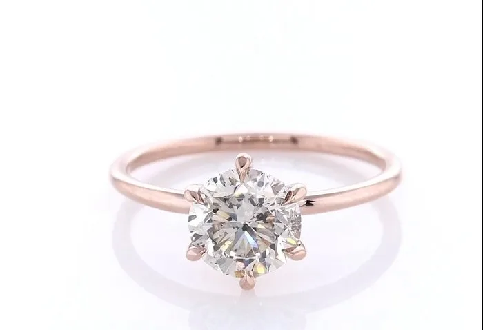 Ring - 14 kt. Rose gold - 1.50ct. tw. Diamond (Natural coloured)