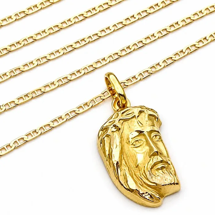 Necklace with pendant - 18 kt. Yellow gold - Handmade - Made in Italy