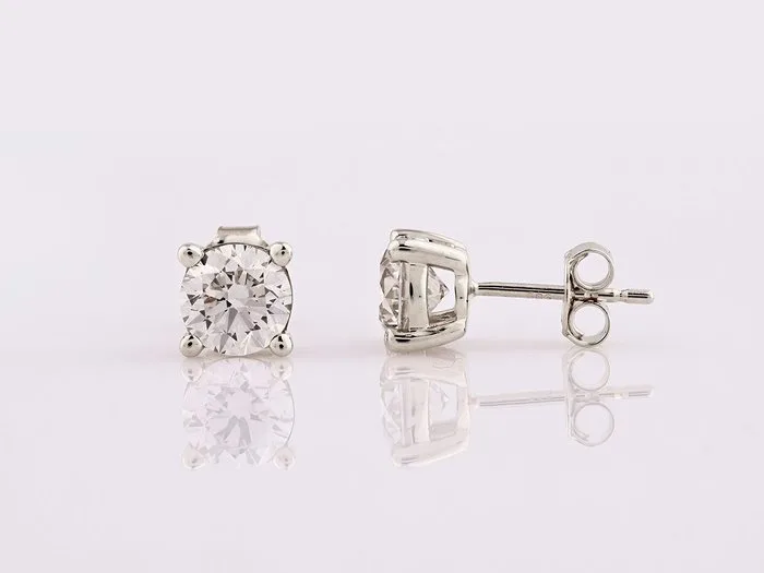 Earrings - 14 kt. White gold - 2.03ct. tw. Diamond (Natural)