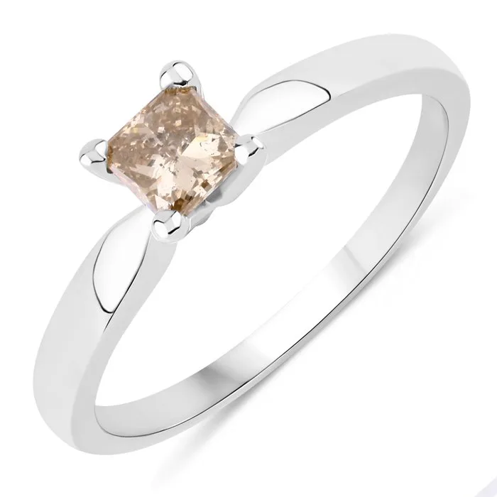 Ring - 14 kt. White gold - 0.45ct. tw. Diamond (Natural) - Certified Gold Jewelry