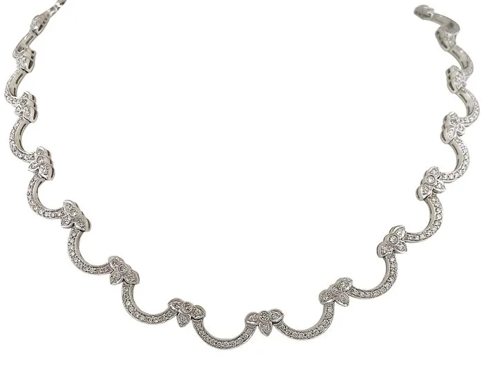 Necklace - 18 kt. White gold Diamond (Natural)