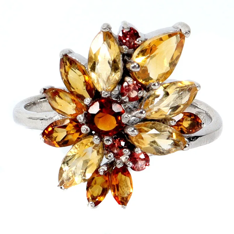 Garnet and Citrine Ring