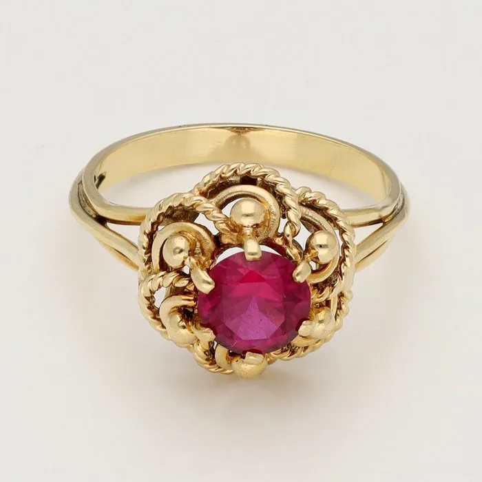 Ring - 18 kt. Yellow gold - Ruby