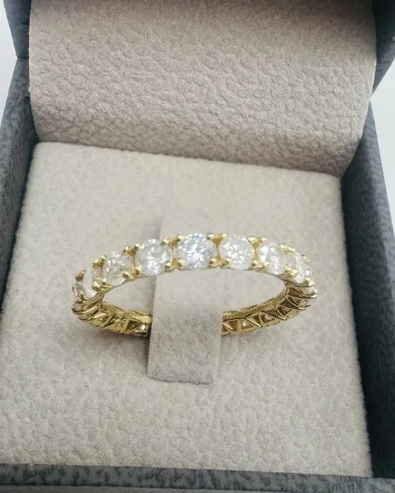 Eternity ring - 14 kt. Yellow gold - 2.03ct. tw. Diamond (Natural) - Diamond - D-G, si1-si2
