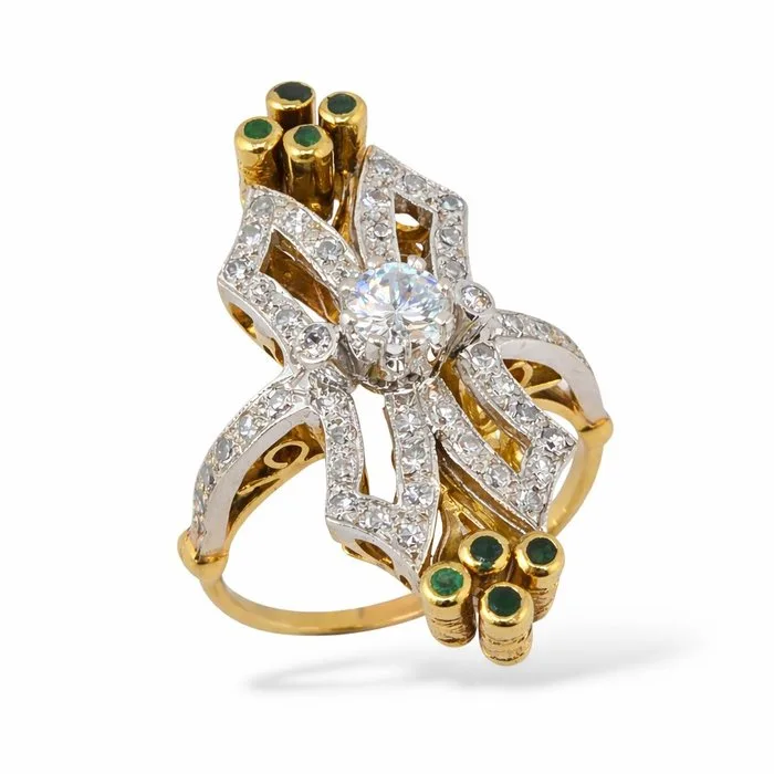 Ring - 14 kt. Yellow gold, 14K Gold and 3.0ct Diamond Ring - 3.00ct. tw. Diamond (Natural) - Diamond