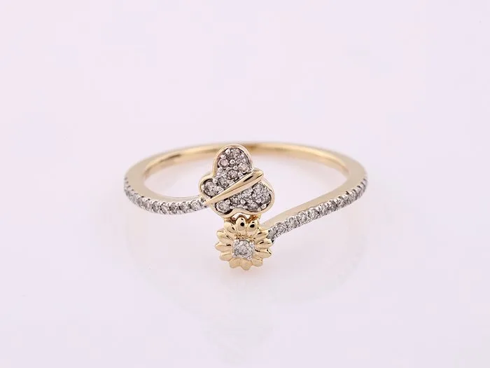 Ring - 14 kt. Yellow gold - 0.14ct. tw. Diamond (Natural)