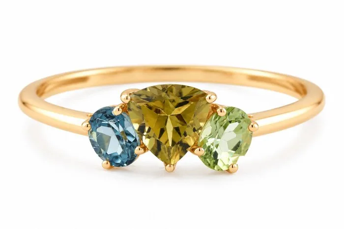 Ring - 14 kt. Yellow gold - 0.88ct. tw. Tourmaline