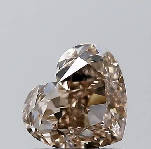 1 pcs Diamond (Natural coloured) - 1.33 ct - Heart - Fancy Orangy Brown - VS2 - Gemological Institute of America (GIA)