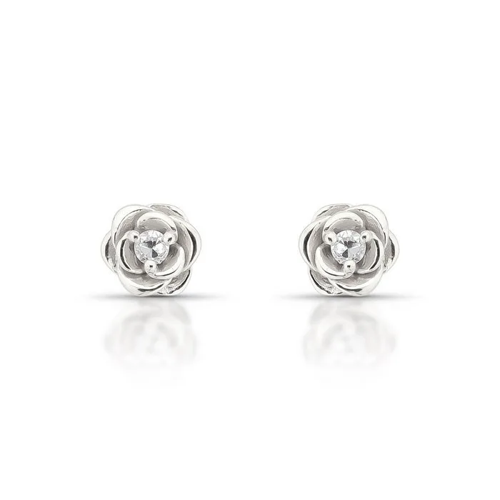 Earrings - 14 kt. White gold - 0.10ct. tw. Diamond (Natural) - B001
