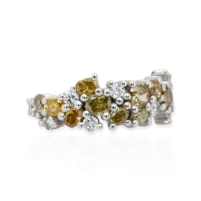 Ring - 18 kt. White gold - 2.25ct. tw. Yellow Diamond (Natural coloured) - Diamond - IGI Certified Ring