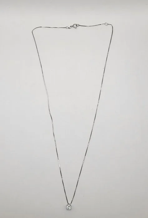 Necklace - 18 kt. White gold - 0.20ct. tw. Diamond (Natural)