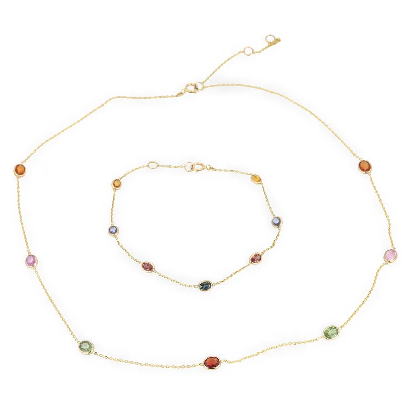 14CT Gold Sapphire Jewellery Set