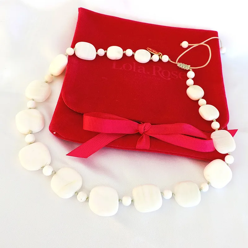 Lola Rose London Chunky White Agate Gemstone Necklace