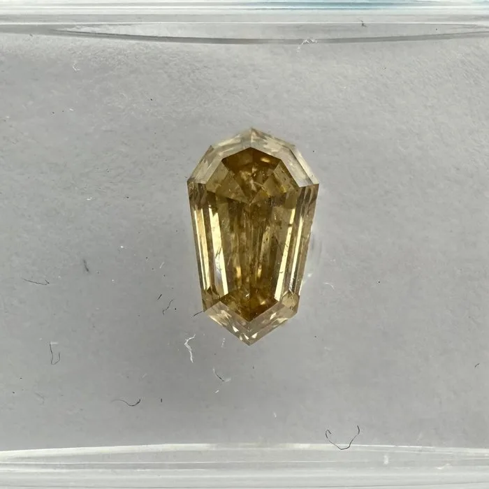 1 pcs Diamond (Natural coloured) - 0.94 ct - Octagon - Fancy Brownish, Yellowish Orange - SI2 - International Gemological Institute (IGI)